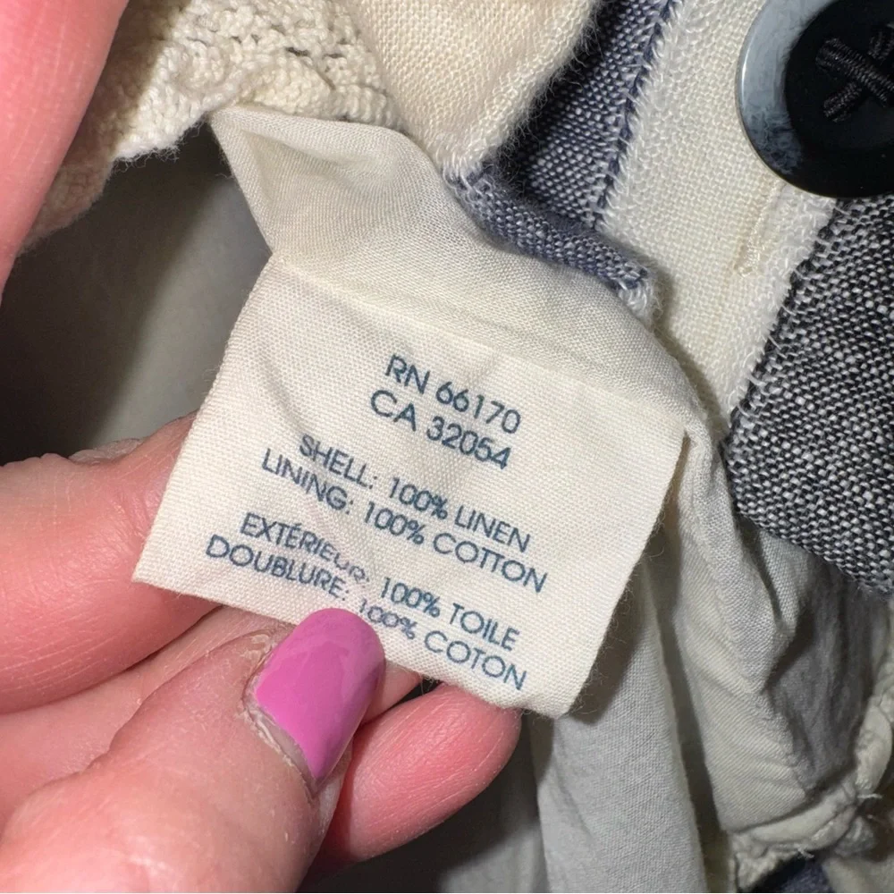 Anthropologie Edme & Esyllte cafe awning button detail striped cream skirt 2